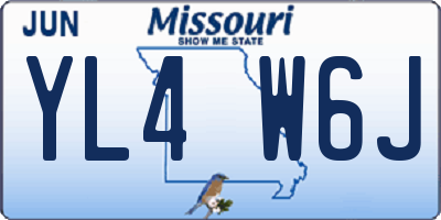 MO license plate YL4W6J