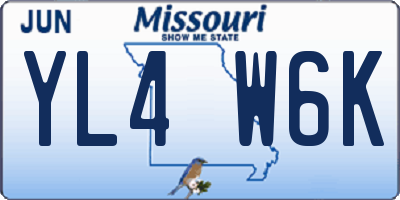 MO license plate YL4W6K