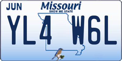 MO license plate YL4W6L