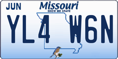 MO license plate YL4W6N