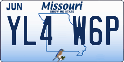 MO license plate YL4W6P