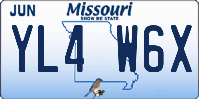 MO license plate YL4W6X