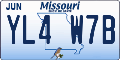 MO license plate YL4W7B