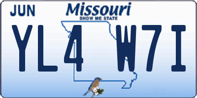 MO license plate YL4W7I