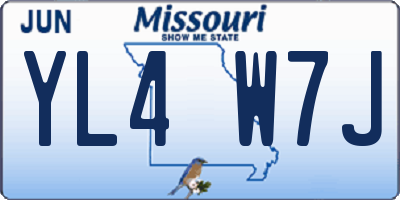 MO license plate YL4W7J