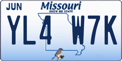 MO license plate YL4W7K