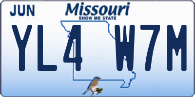 MO license plate YL4W7M