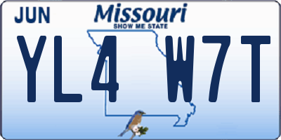 MO license plate YL4W7T