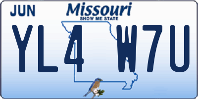MO license plate YL4W7U