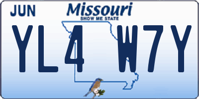 MO license plate YL4W7Y