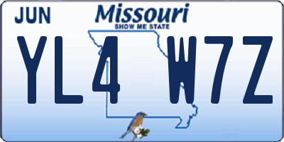 MO license plate YL4W7Z