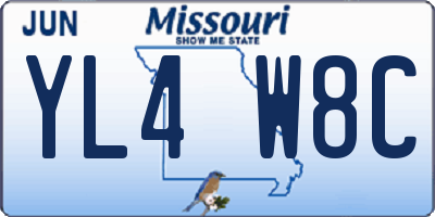 MO license plate YL4W8C
