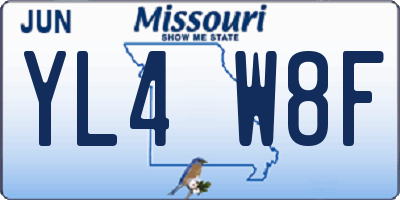 MO license plate YL4W8F