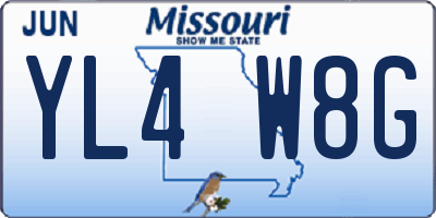 MO license plate YL4W8G