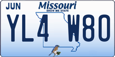 MO license plate YL4W8O