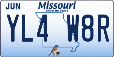 MO license plate YL4W8R