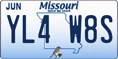 MO license plate YL4W8S