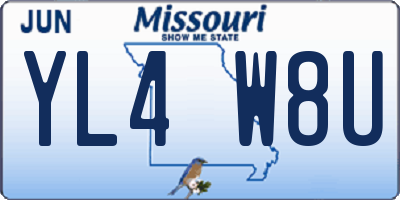 MO license plate YL4W8U