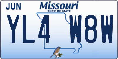 MO license plate YL4W8W