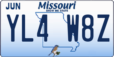 MO license plate YL4W8Z