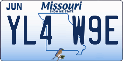 MO license plate YL4W9E