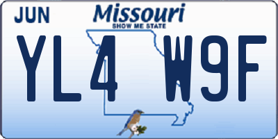 MO license plate YL4W9F