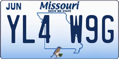 MO license plate YL4W9G