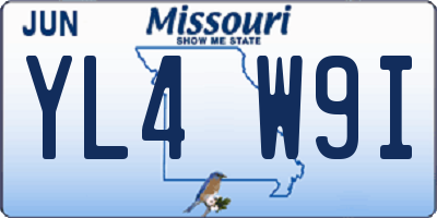 MO license plate YL4W9I