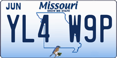 MO license plate YL4W9P