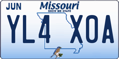 MO license plate YL4X0A