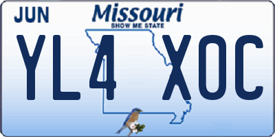MO license plate YL4X0C
