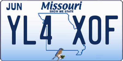 MO license plate YL4X0F