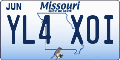 MO license plate YL4X0I
