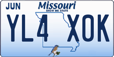 MO license plate YL4X0K