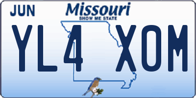 MO license plate YL4X0M