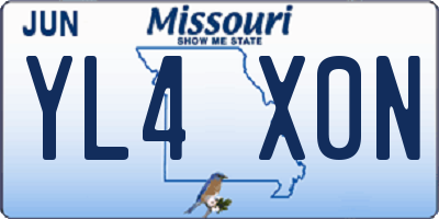 MO license plate YL4X0N