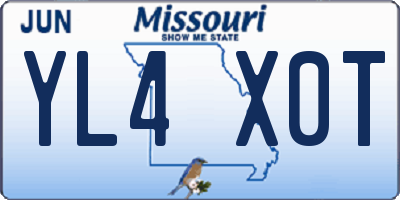 MO license plate YL4X0T
