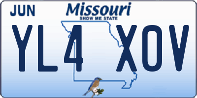MO license plate YL4X0V