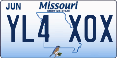 MO license plate YL4X0X