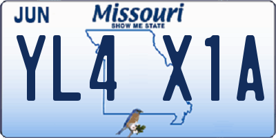 MO license plate YL4X1A