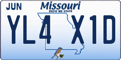 MO license plate YL4X1D