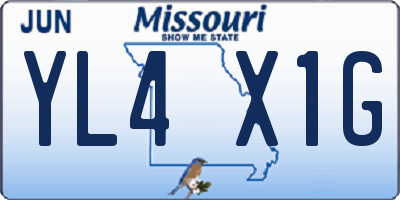 MO license plate YL4X1G