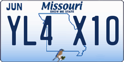 MO license plate YL4X1O