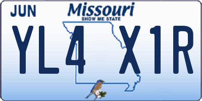 MO license plate YL4X1R