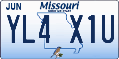 MO license plate YL4X1U