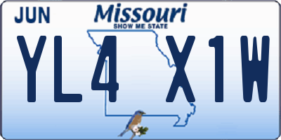 MO license plate YL4X1W