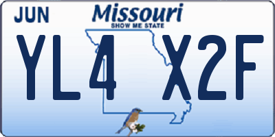 MO license plate YL4X2F