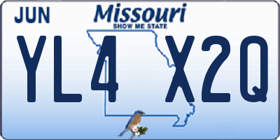 MO license plate YL4X2Q