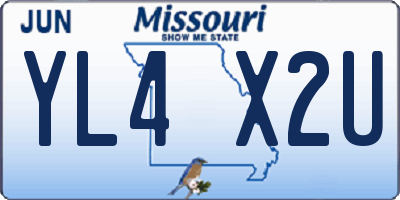 MO license plate YL4X2U
