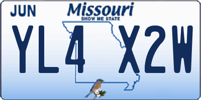 MO license plate YL4X2W